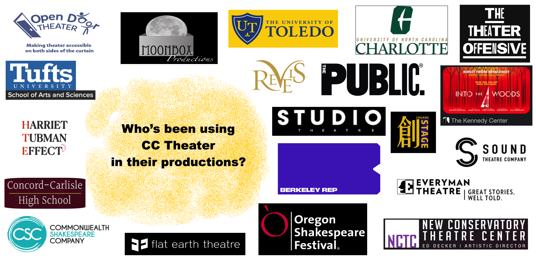 some logos of organizations using cctheater